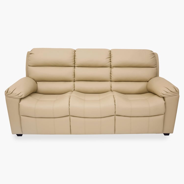 Petals Leather 3-Seater Sofa - Beige