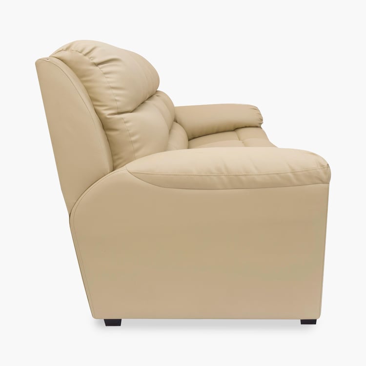Petals Leather 3-Seater Sofa - Beige