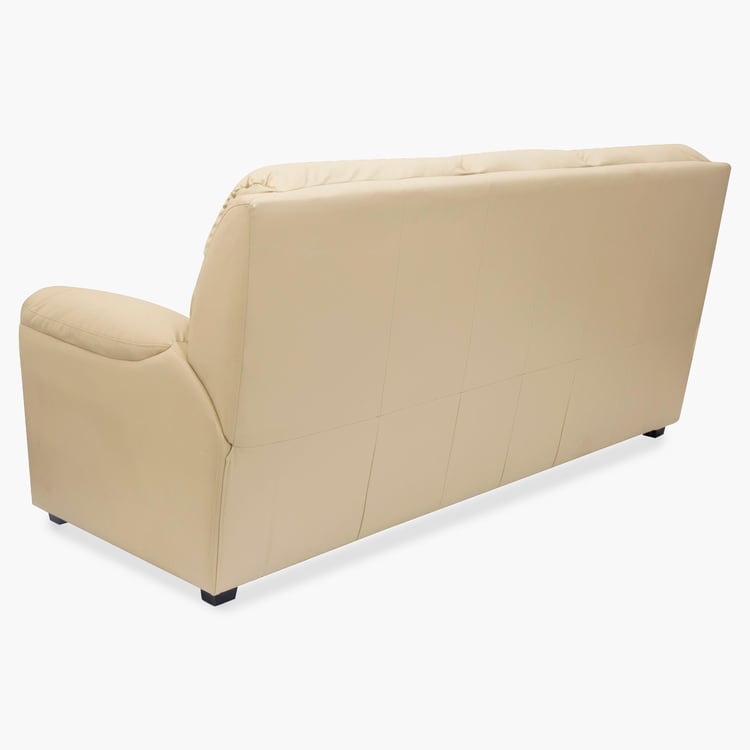 Petals Leather 3-Seater Sofa - Beige