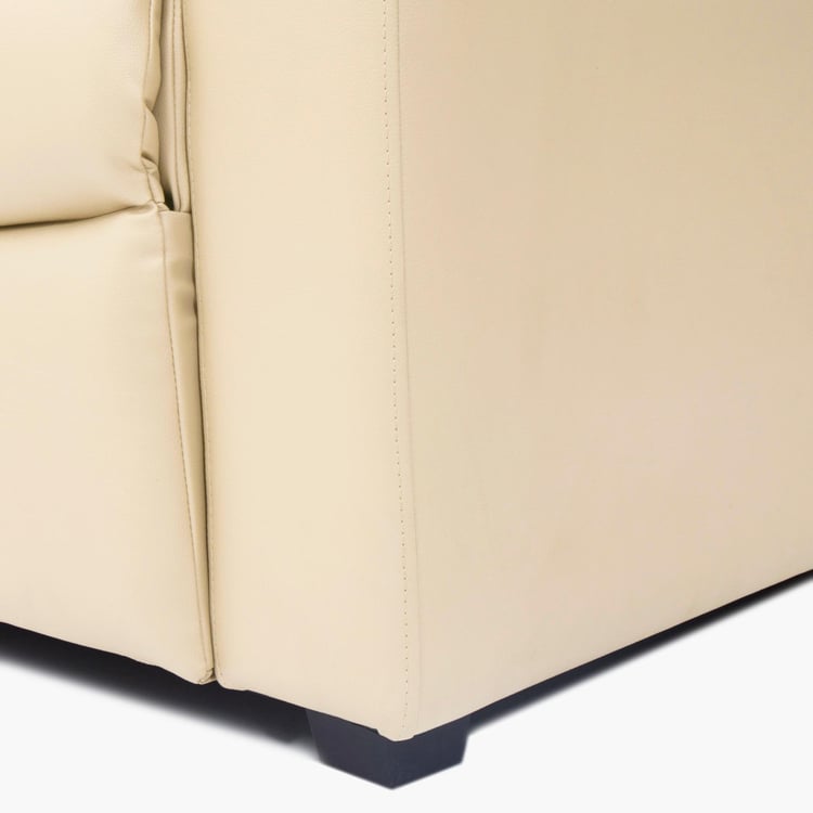 Petals Leather 3-Seater Sofa - Beige