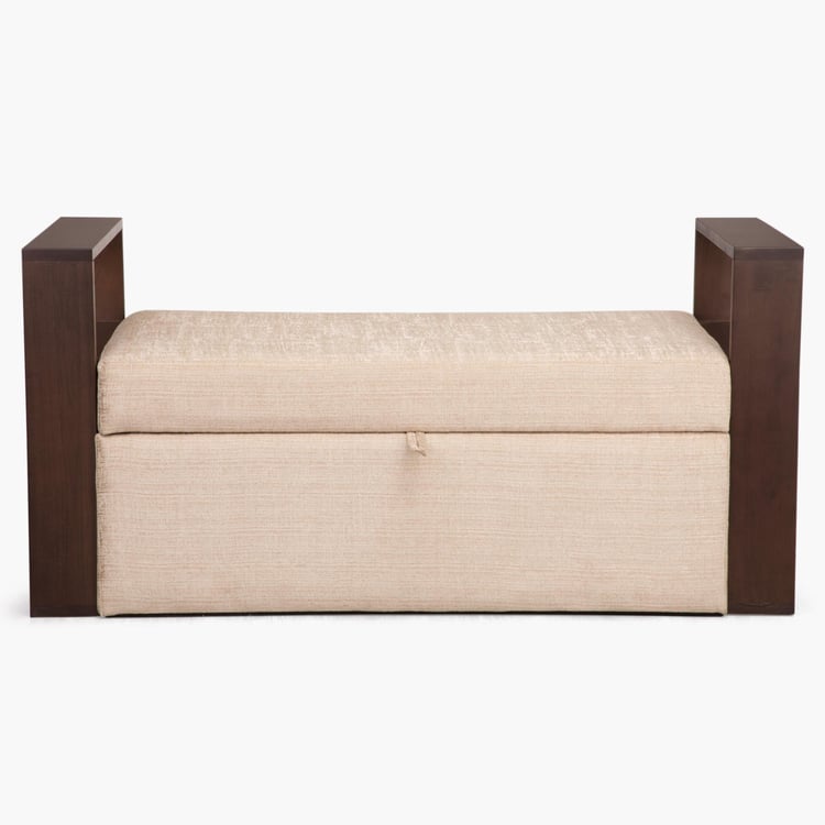 Delport Fabric Bench with Storage - Beige