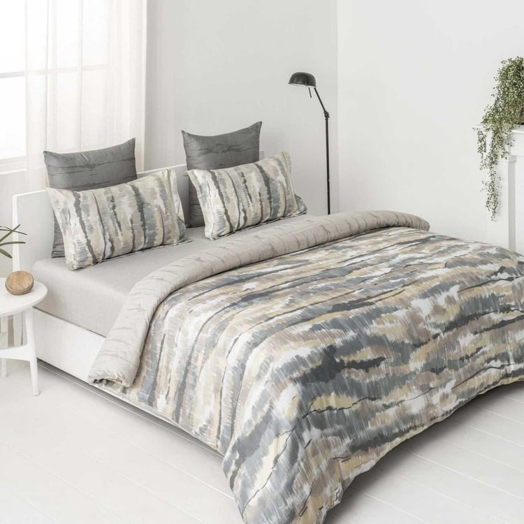 D'DECOR Platinum Printed Cotton King Size Bedsheet-Set Of 3 Pcs.