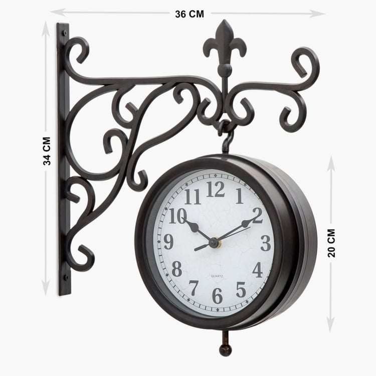 Casablanca Glass Station Wall Clock - 34 x 36cm