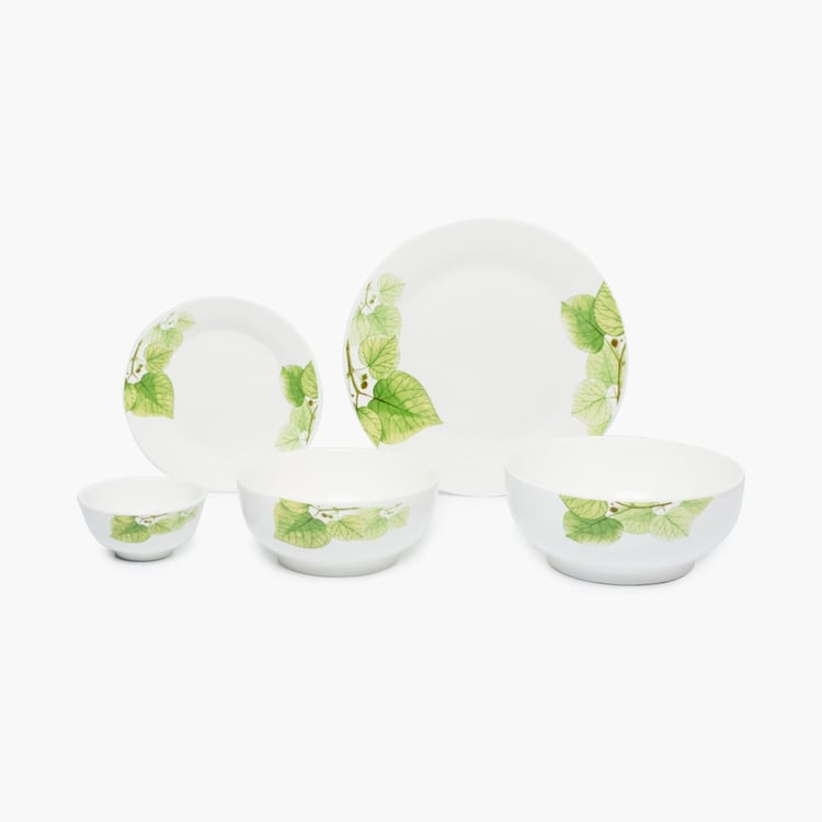 Pristine-Shelly Leaf Print 4-Piece Dinner Set