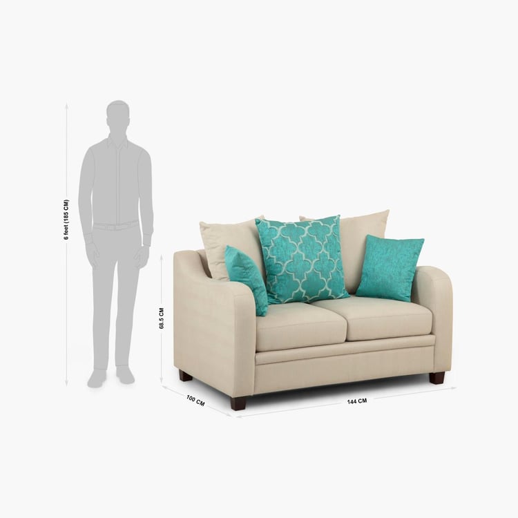 Phoenix Fabric 2-Seater Sofa - Beige