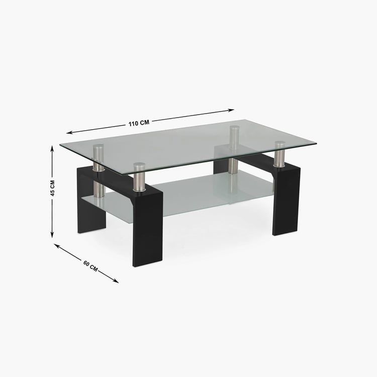 Finn Tempered Glass Top Coffee Table - Black