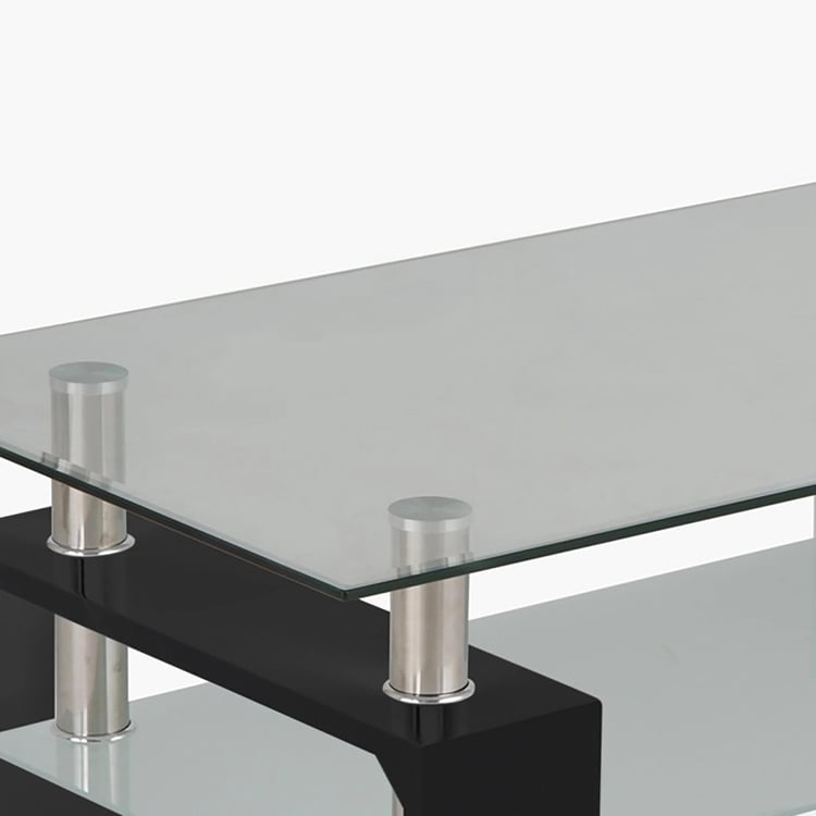 Finn Tempered Glass Top Coffee Table - Black