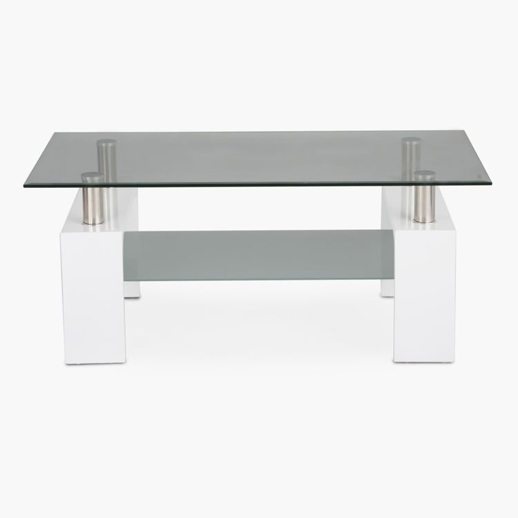 Finn Tempered Glass Top Coffee Table - White