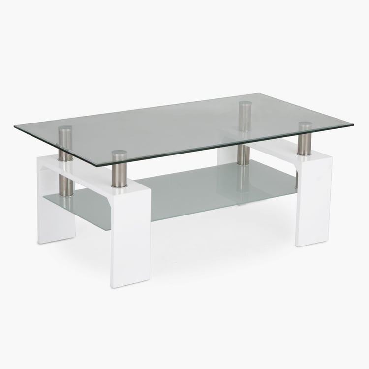 Finn Tempered Glass Top Coffee Table - White