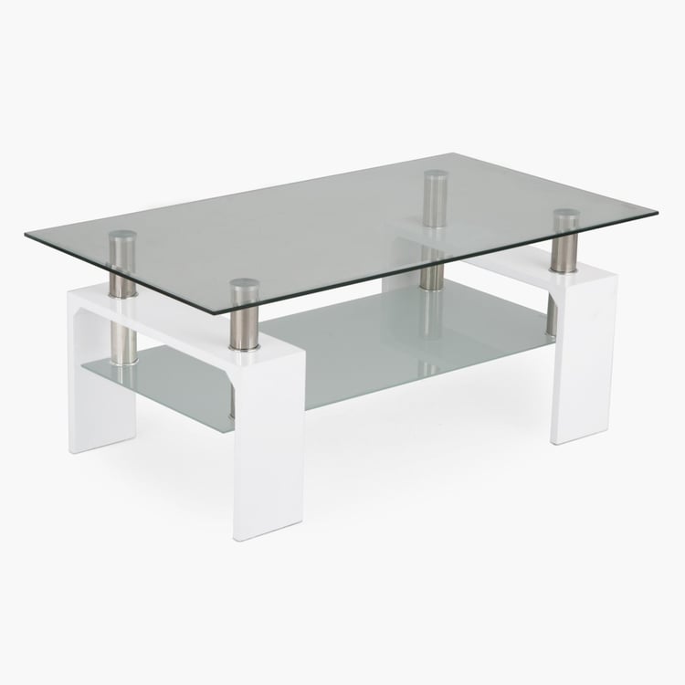 Finn Tempered Glass Top Coffee Table - White