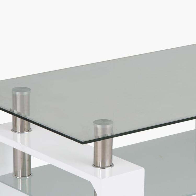 Finn Tempered Glass Top Coffee Table - White