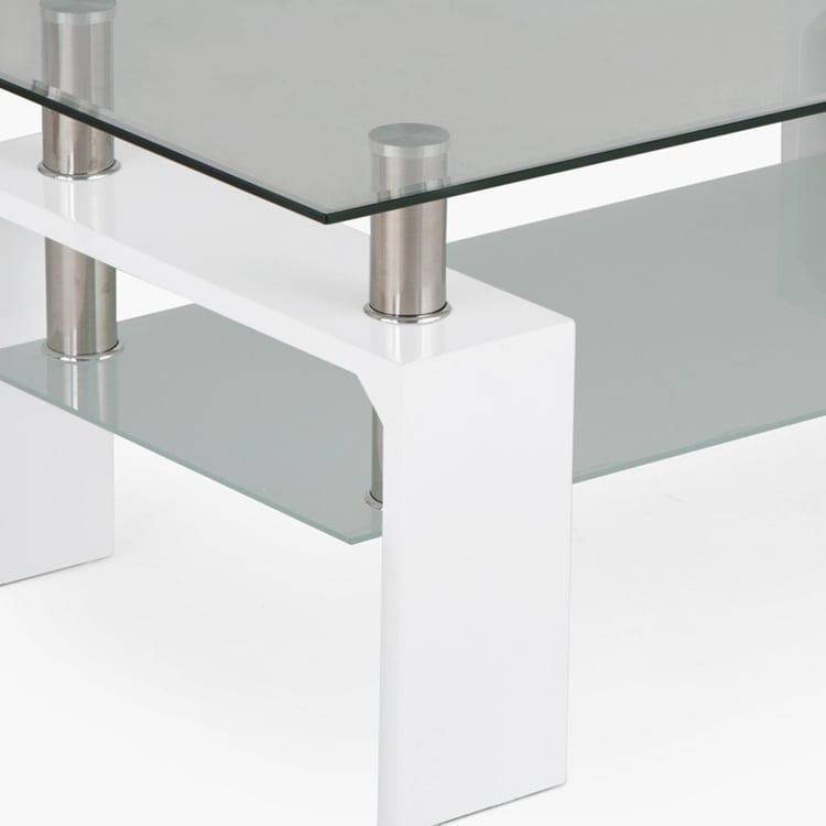 Finn Tempered Glass Top Coffee Table - White