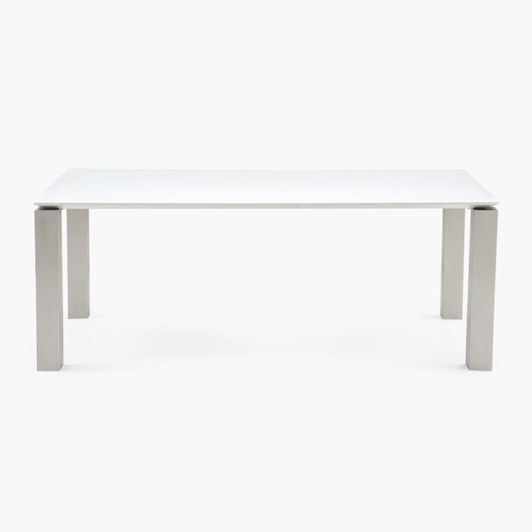 Parlin Glass Top 8-Seater Dining Table - White