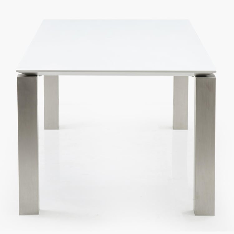 Parlin Glass Top 8-Seater Dining Table - White