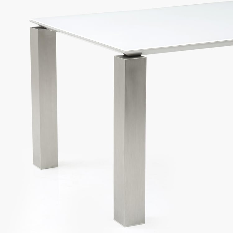 Parlin Glass Top 8-Seater Dining Table - White