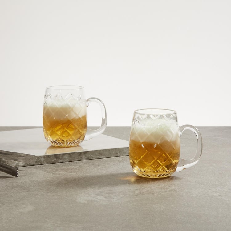 SOLITAIRE Diamond Beer Mugs-Set Of 2 Pcs.