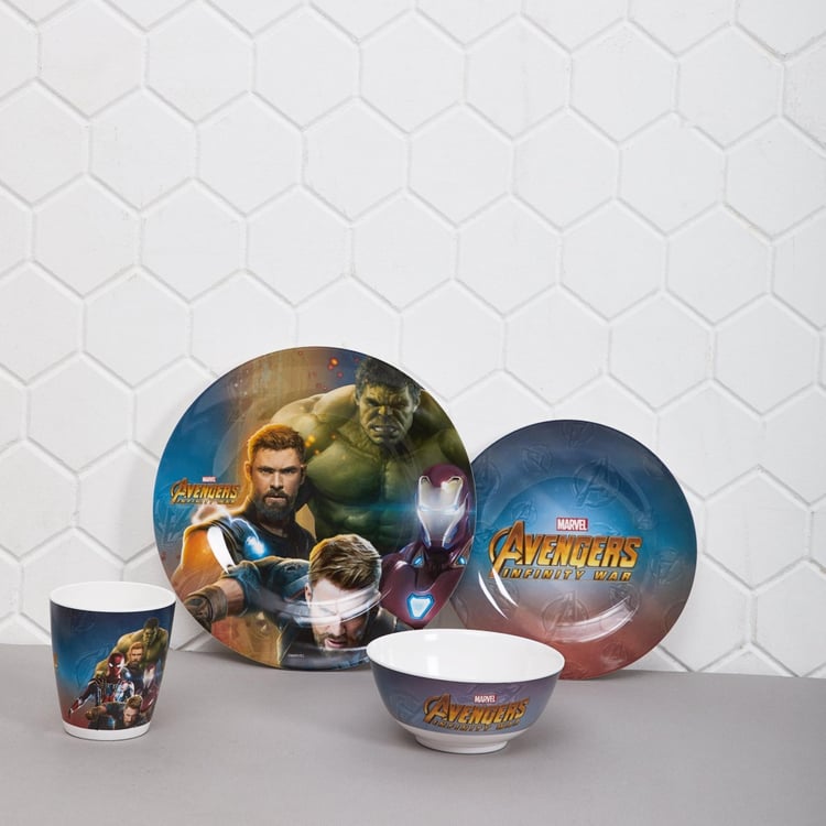 Marvel Avengers Melamine 4-Piece Printed Dinner Set