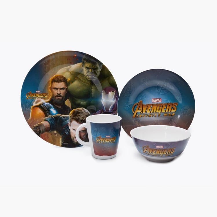 Marvel Avengers Melamine 4-Piece Printed Dinner Set