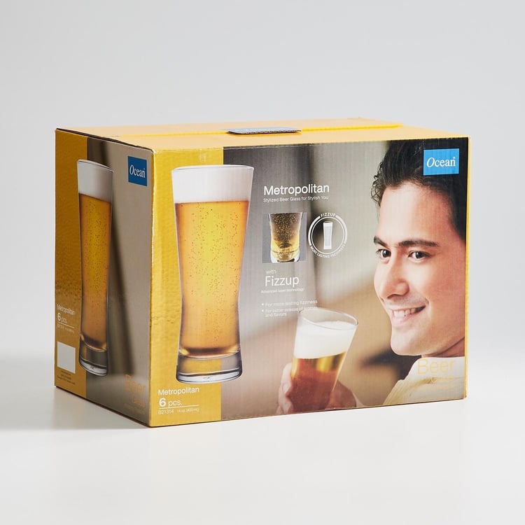 OCEAN Metropolitan Set of 6 Beer Glasses - 400ml