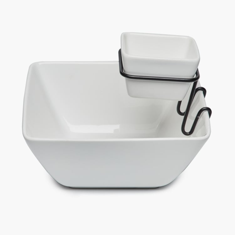 JODHPUR- ELARA Square Chip and Dip with Metal Stand