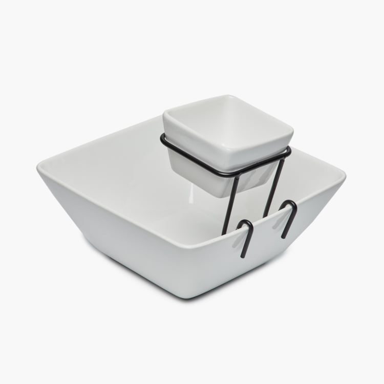 JODHPUR- ELARA Square Chip and Dip with Metal Stand