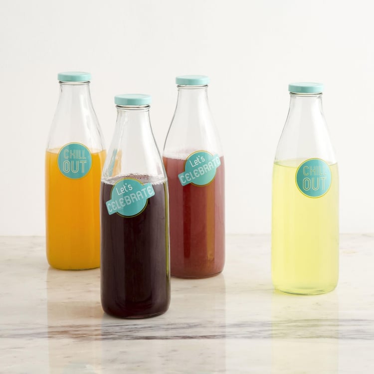 Alberta 4-Piece Glass Milk Bottle Set