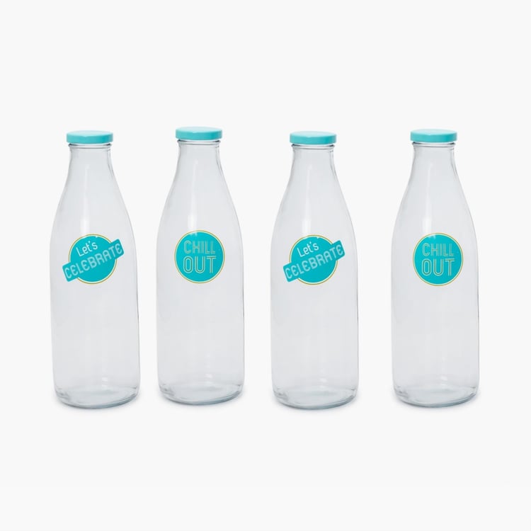 Alberta 4-Piece Glass Milk Bottle Set