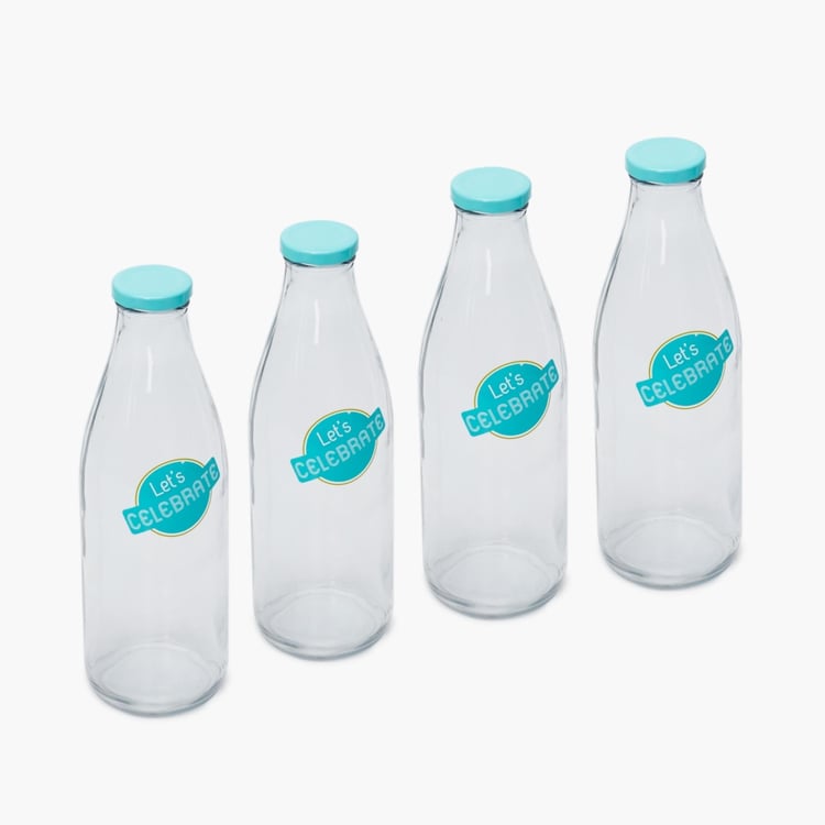 Alberta 4-Piece Glass Milk Bottle Set