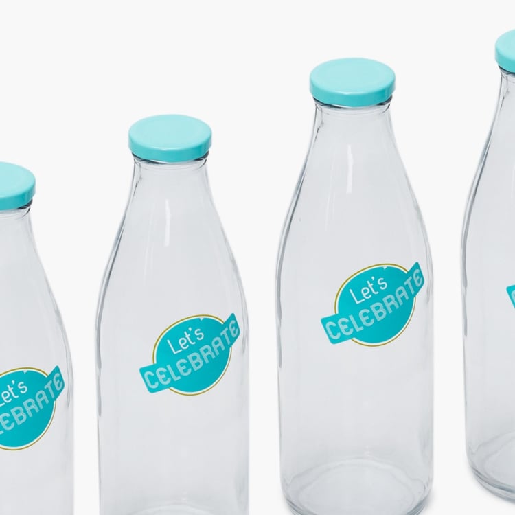 Alberta 4-Piece Glass Milk Bottle Set