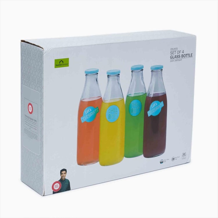 Alberta 4-Piece Glass Milk Bottle Set