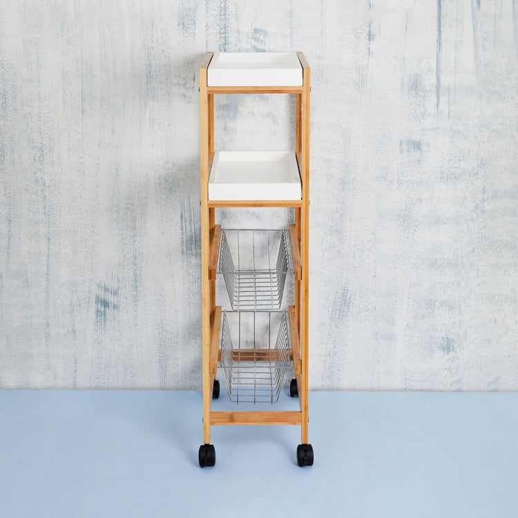 Tranzit Wooden 4-Tier Kitchen Trolley