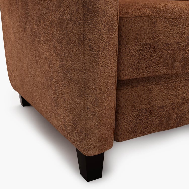 Portclair Vegan Faux Leather 3-Seater Sofa - Brown