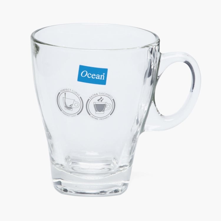 OCEAN Shalimar-Utsav Leaf Set of 6 Glass Coffee Mug - 355ml