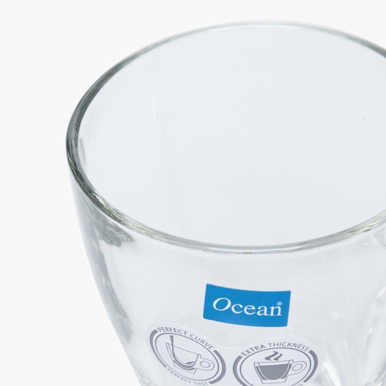 OCEAN Shalimar-Utsav Leaf Set of 6 Glass Coffee Mug - 355ml