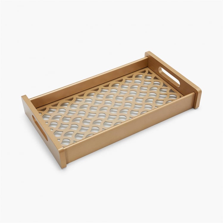 Moksha Laser Cut Tray with Wooden Handle