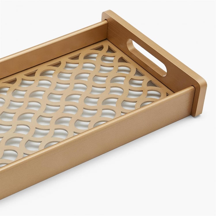 Moksha Laser Cut Tray with Wooden Handle