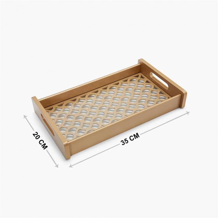 Moksha Laser Cut Tray with Wooden Handle