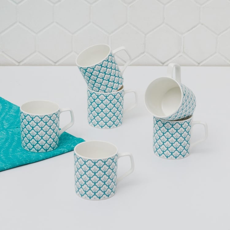 Mandarin Printed Coffee Mugs - Set of 6