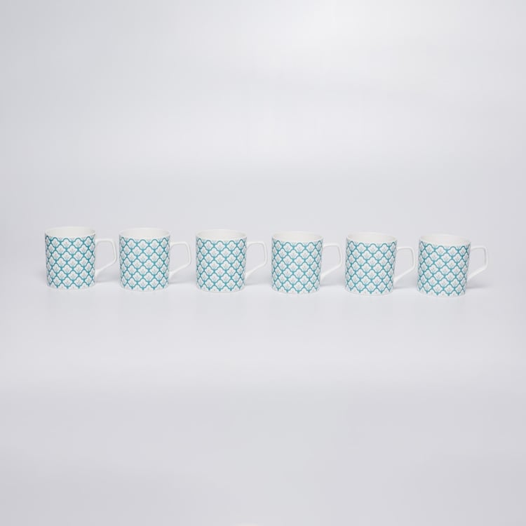 Mandarin Printed Coffee Mugs - Set of 6