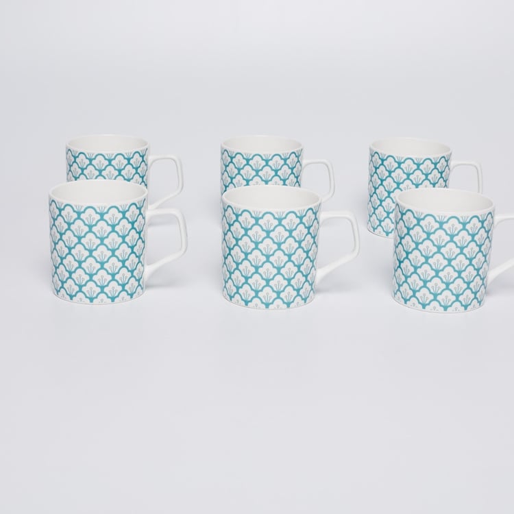 Mandarin Printed Coffee Mugs - Set of 6