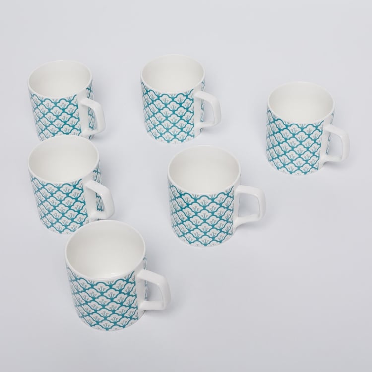 Mandarin Printed Coffee Mugs - Set of 6