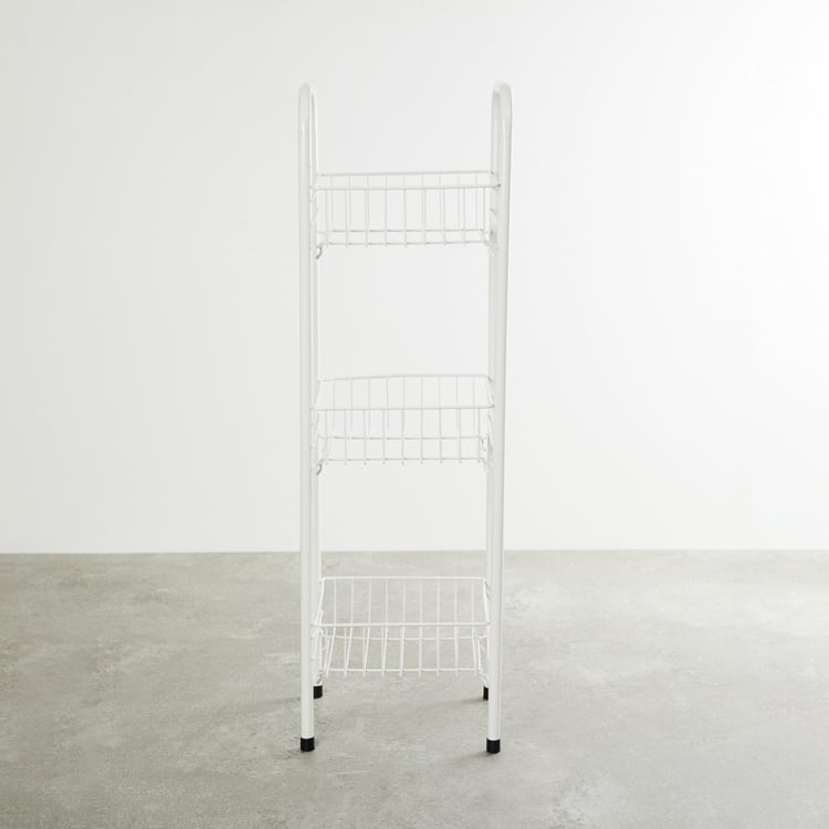 Trenton Solid Three Tier Kitchen Basket - Metal - Kitchen Basket 23 cm x 20 cm x 76 cm -Beige