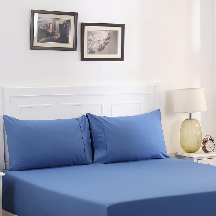 MASPAR Solid 3-Piece Double Fitted Sheet Set - 183 x 198 cm