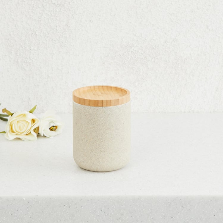 Marshmallow Bamboo Jar with Lid