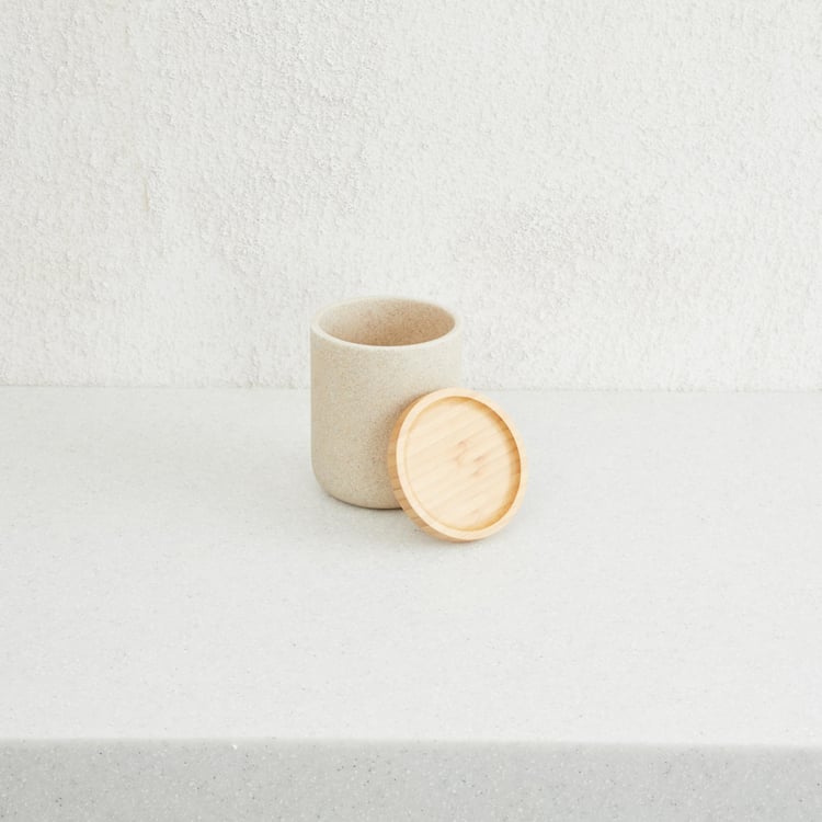 Marshmallow Bamboo Jar with Lid