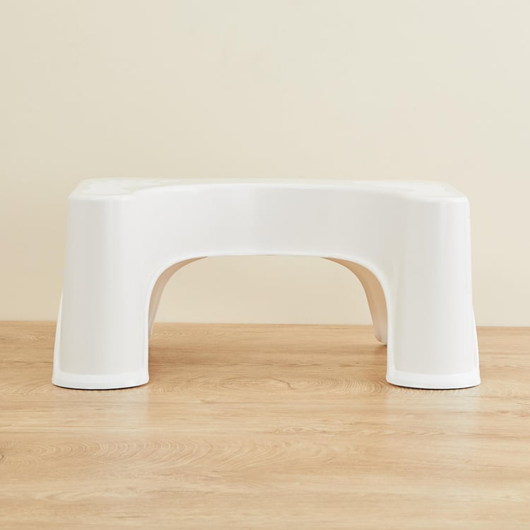 Saffiano Cygnus Solid Plastic  Stool  : 47.5 cm x 33.3 cm x 20.7 cm  White