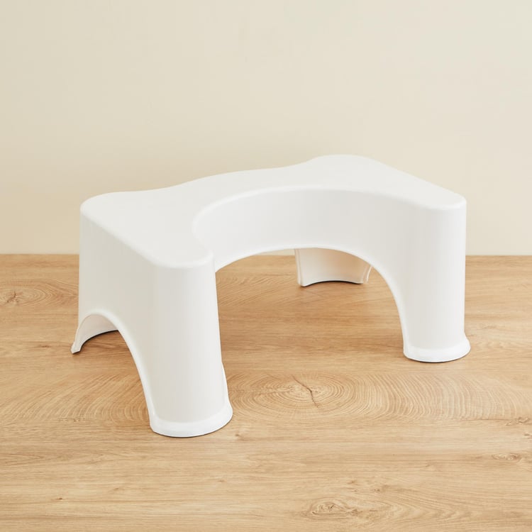 Saffiano Cygnus Solid Plastic  Stool  : 47.5 cm x 33.3 cm x 20.7 cm  White