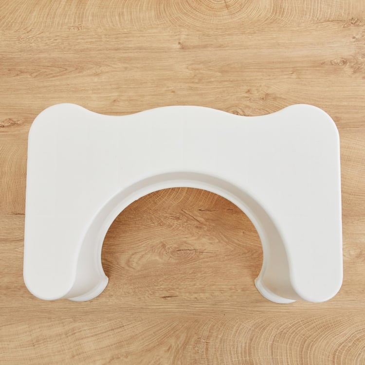 Saffiano Cygnus Solid Plastic  Stool  : 47.5 cm x 33.3 cm x 20.7 cm  White