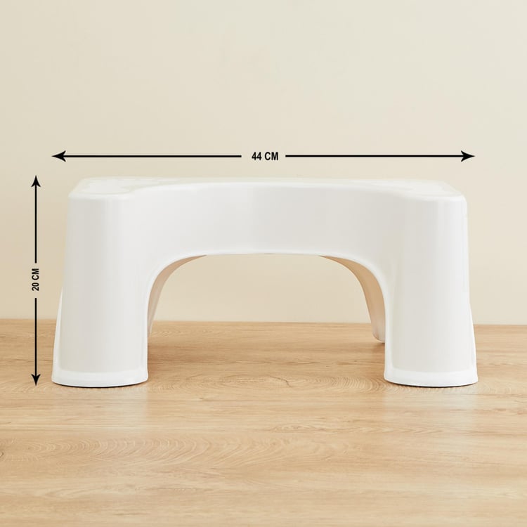 Saffiano Cygnus Solid Plastic  Stool  : 47.5 cm x 33.3 cm x 20.7 cm  White