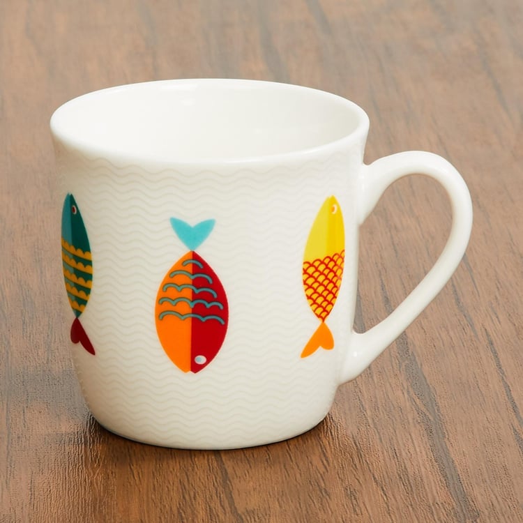 Raisa-Retro Aquatic Fish Print Cup